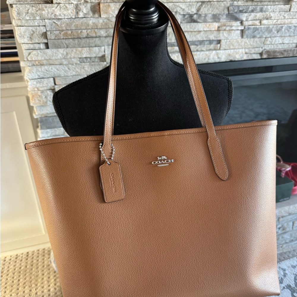 Coach Tan Leather Tote Bag